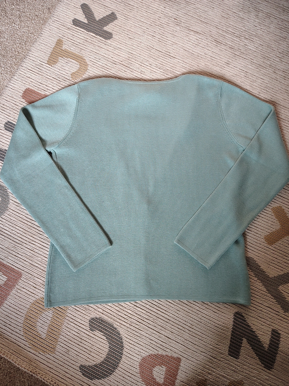 Tommy Bahama Light Teal Cotton-Silk Button Front Cardigan - Picture 7 of 7